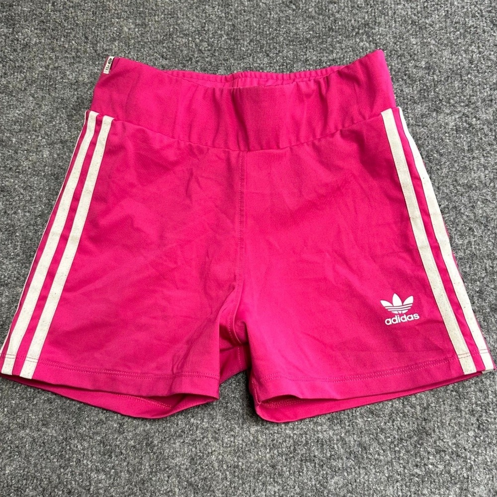 Adidas Shorts Womens Size S Pink 3 Stripe Athletic Trefoil Slim Fit Casual